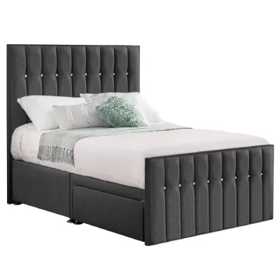 Grey Style Sparkle Hybrid Double Fabric Bed