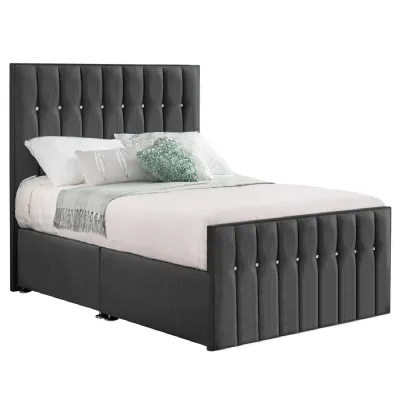 Grey Style Sparkle Hybrid King Size Fabric Bed