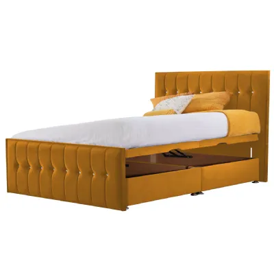 Mustard Style Sparkle Hybrid Super King Size Fabric Bed