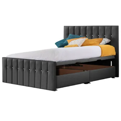 Grey Style Sparkle Hybrid Super King Size Fabric Bed