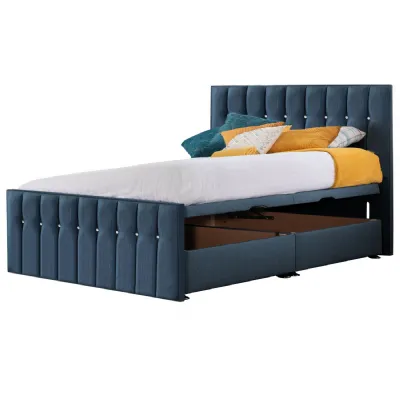 Deep Blue Style Sparkle Hybrid Super King Size Fabric Bed