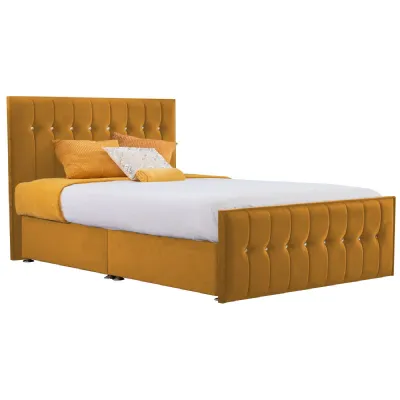 Mustard Style Sparkle Hybrid Super King Size Fabric Bed