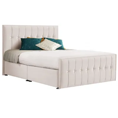 Oyster Style Sparkle Hybrid Super King Size Fabric Bed