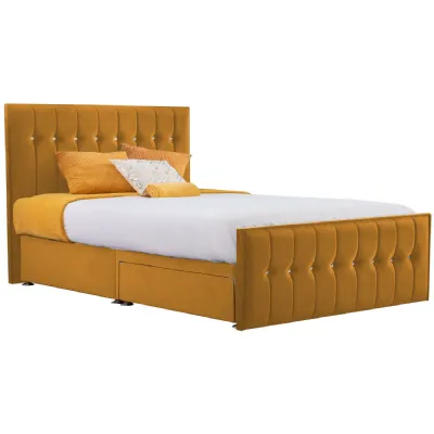 Mustard Style Sparkle Hybrid Super King Size Fabric Bed