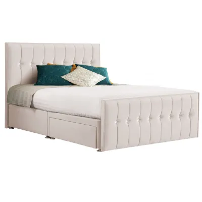 Oyster Style Sparkle Hybrid Super King Size Fabric Bed