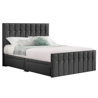 Grey Style Sparkle Hybrid Super King Size Fabric Bed