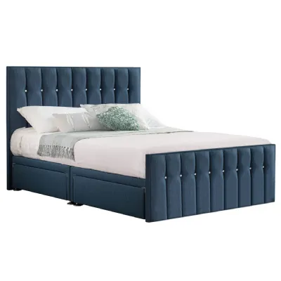 Deep Blue Style Sparkle Hybrid Super King Size Fabric Bed