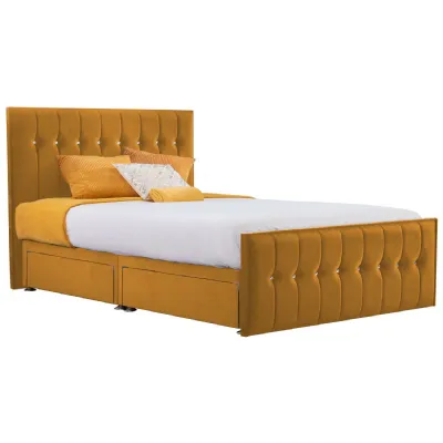 Mustard Style Sparkle Hybrid Super King Size Fabric Bed