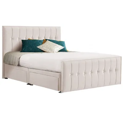 Oyster Style Sparkle Hybrid Super King Size Fabric Bed