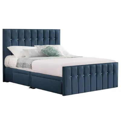 Deep Blue Style Sparkle Hybrid Super King Size Fabric Bed