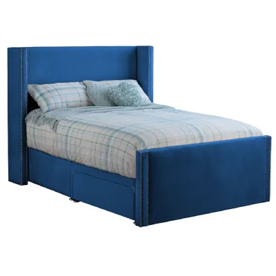 Royal Blue Tallis Double Bed Frame