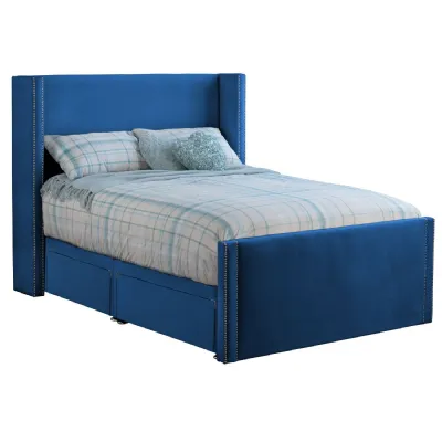 Royal Blue Tallis Double Bed Frame