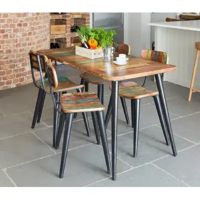 Rustic Painted Dining Table Urban Chic Black Legs