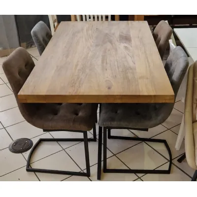 Mango Wood 160cm Dining Table Set with 4 Chairs