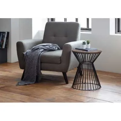 Jersey Round Wire Lamp Table Walnut