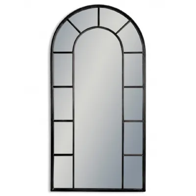 Black Arched Top Window Wall Mirror