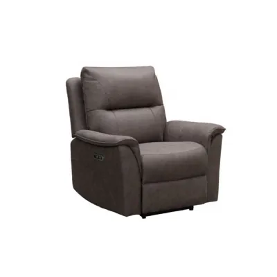 Modern Truffle Fabric 1 Seater Electric Reclining Armchair