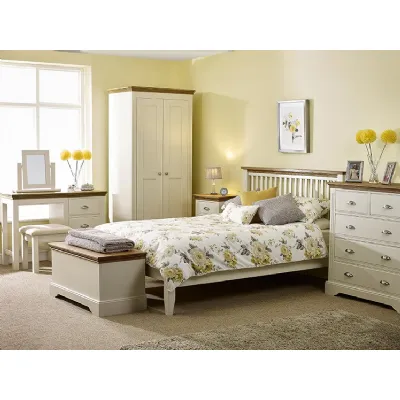 Painted and Solid Oak 4ft High End Bed