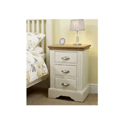 Kent Painted And Solid Oak Top 3 Drawer Bedside Table