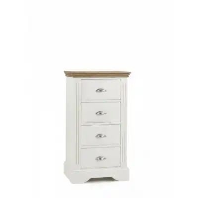 Kent Painted And Solid Oak Top 4 Drawer Bedside Table