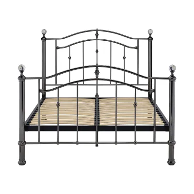 Black Chrome Classic 4ft 6 High End Metal Bed