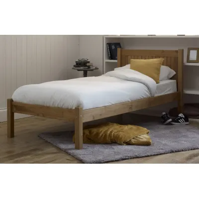 Waxed Pine Low End 4ft 6 Double Bed