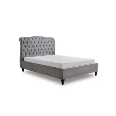 Light Grey Fabric Chesterfield Style 3ft Bed