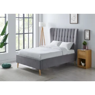 Light Grey Fabric 4ft 6 Double Bed