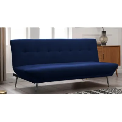 Blue Fabric 3 Seater Sofa Bed