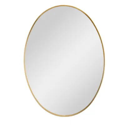 Extra Large Oval Gold Metal Flare Framed Broadway Wall Mirror