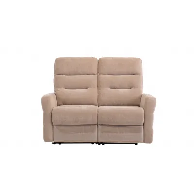 Mink Herringbone Fabric Electric Recliner 2 Seat Sofa