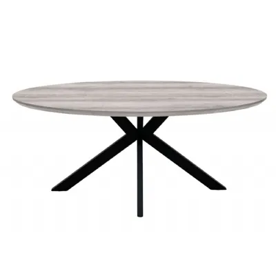 Scratch Stain Heat Resistant Grey Large Oval Dining Table
