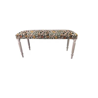 Sicilian Fruit Tapestry Bench Hand Made In The Uk