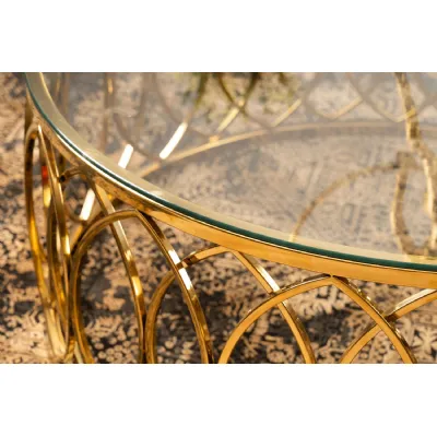 Willow Gold Metal And Glass Coffee Table