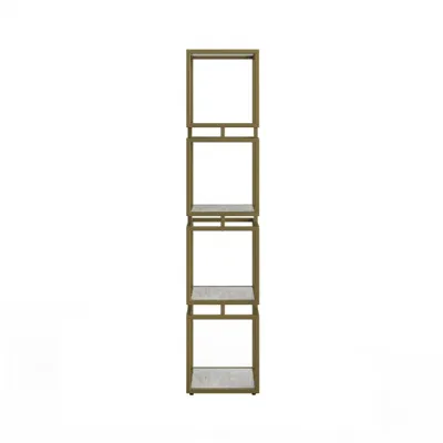 4 Tier Square Display Unit Cream And Gold