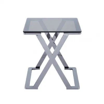 Axel Grey Gunmetal With Smoke Glass End Table
