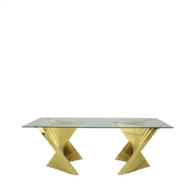 Lucille Gold Metal Coffee Table With Clear
