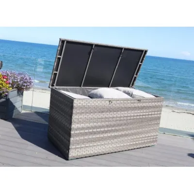 Luxury Dark Grey Rattan 162cm Storage Box