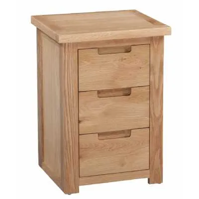 Light Oak 3 Drawer Bedside Chest Cabinet Moderna Collection