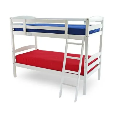 White Painted 3ft Bunk Bed with Curved Headboard
