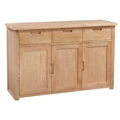 Light Oak Large Sideboard 3 Doors 3 Drawers Storage Cupboard Moderna Collection