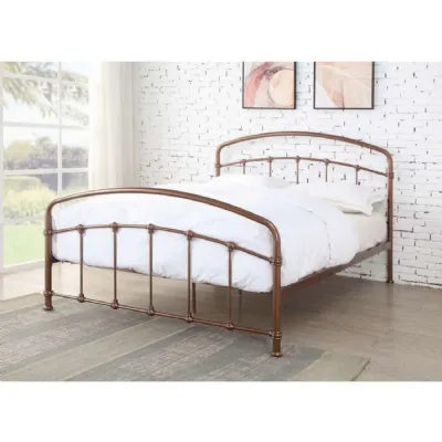 Antique Rose Gold 5ft Metal Bed