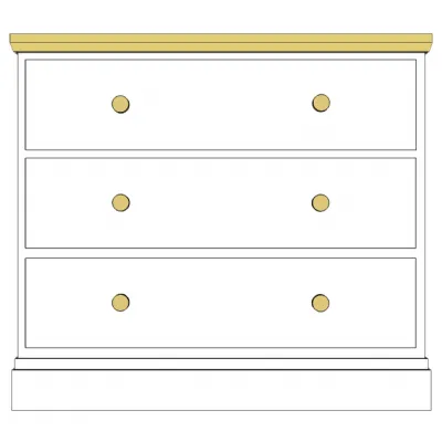 Painted and Solid Oak Top 2 + 2 Drawer Chest