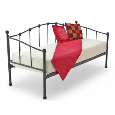 Black Painted Metal 2ft 6 Day Bed with Underbed Trundle Option