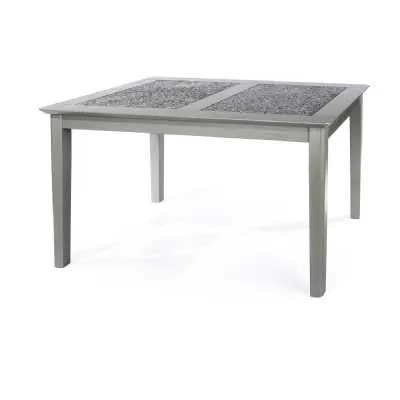 Perth Modern Rectangular Small 120cm Grey Dining Table with Softwood Legs and Stone Top