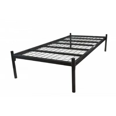 Black Metal Mesh Based Contract Bed 3ft No Headboard
