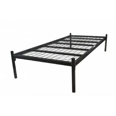 Black Metal Mesh Based Contract Bed 3ft no Headboard