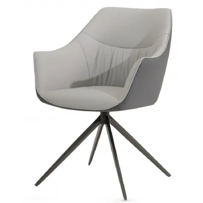 2 Tone Grey Faux Leather Dining Chair