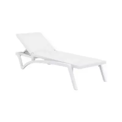 Sun Lounger in White Weather Resistant