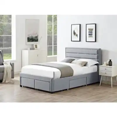 Parsley 4 Drawer Grey Fabric Bed